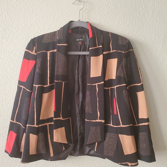 Nine West Jackets & Blazers - Nine West Black/Coral Multi Blazer - Size 2